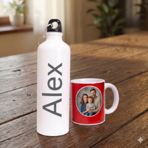 Personalized water bottle and mug
