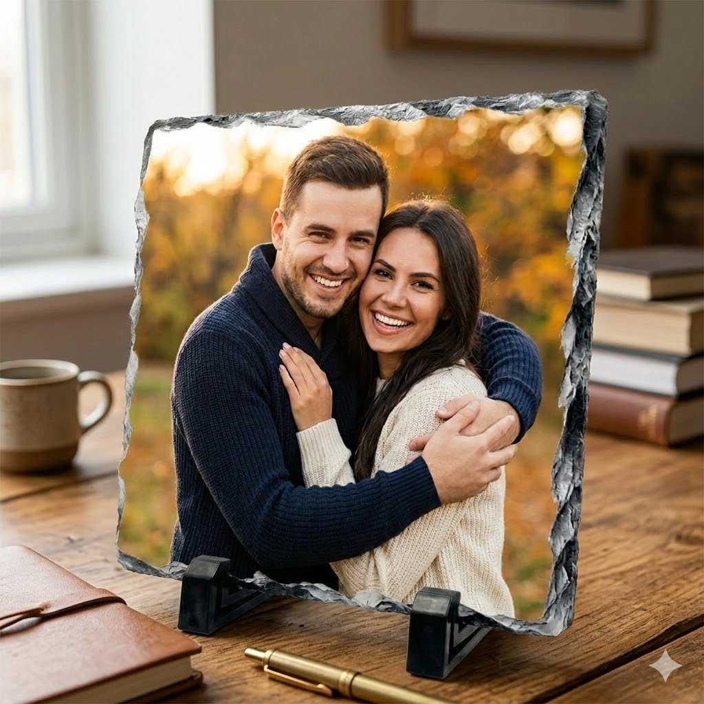 personalized stone photo frame