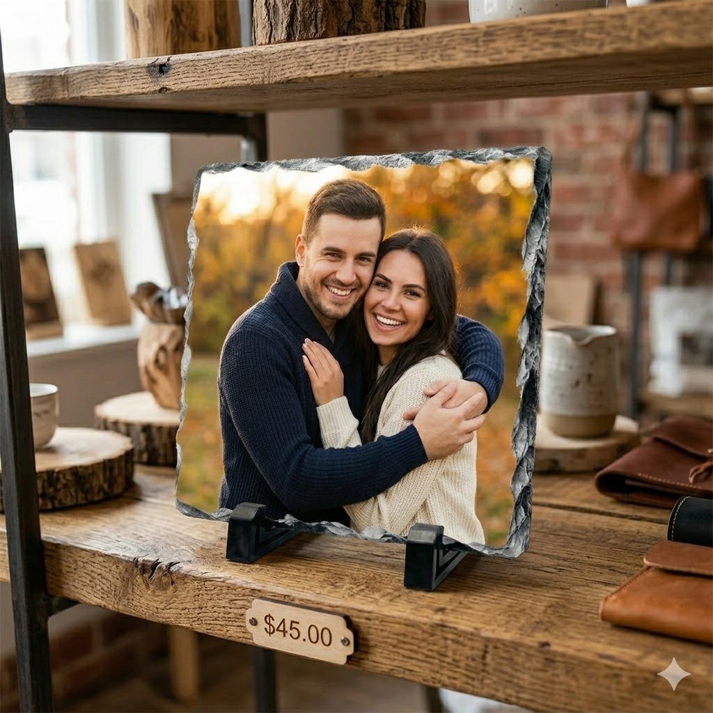 personalized stone photo frame
