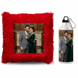 Personalized Cushion with Sipper Bottle