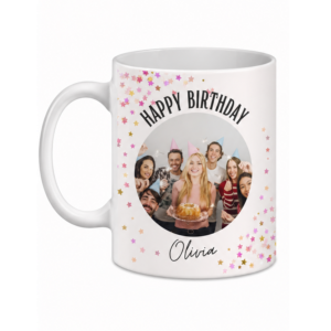 custom photo & name birthday day coffee mug