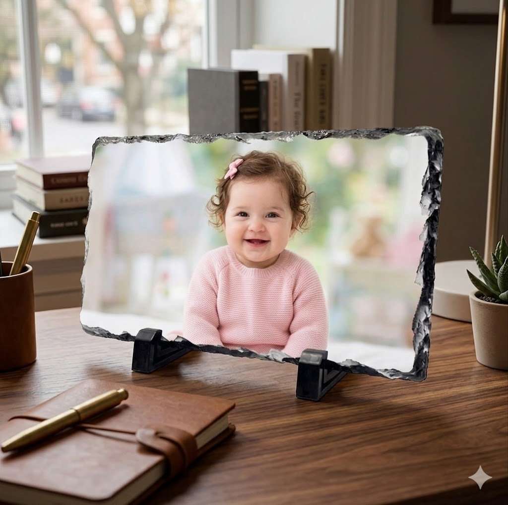 personalized slate photo frame