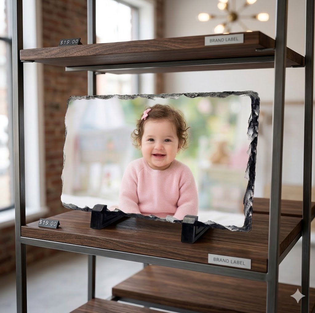 personalized slate photo frame