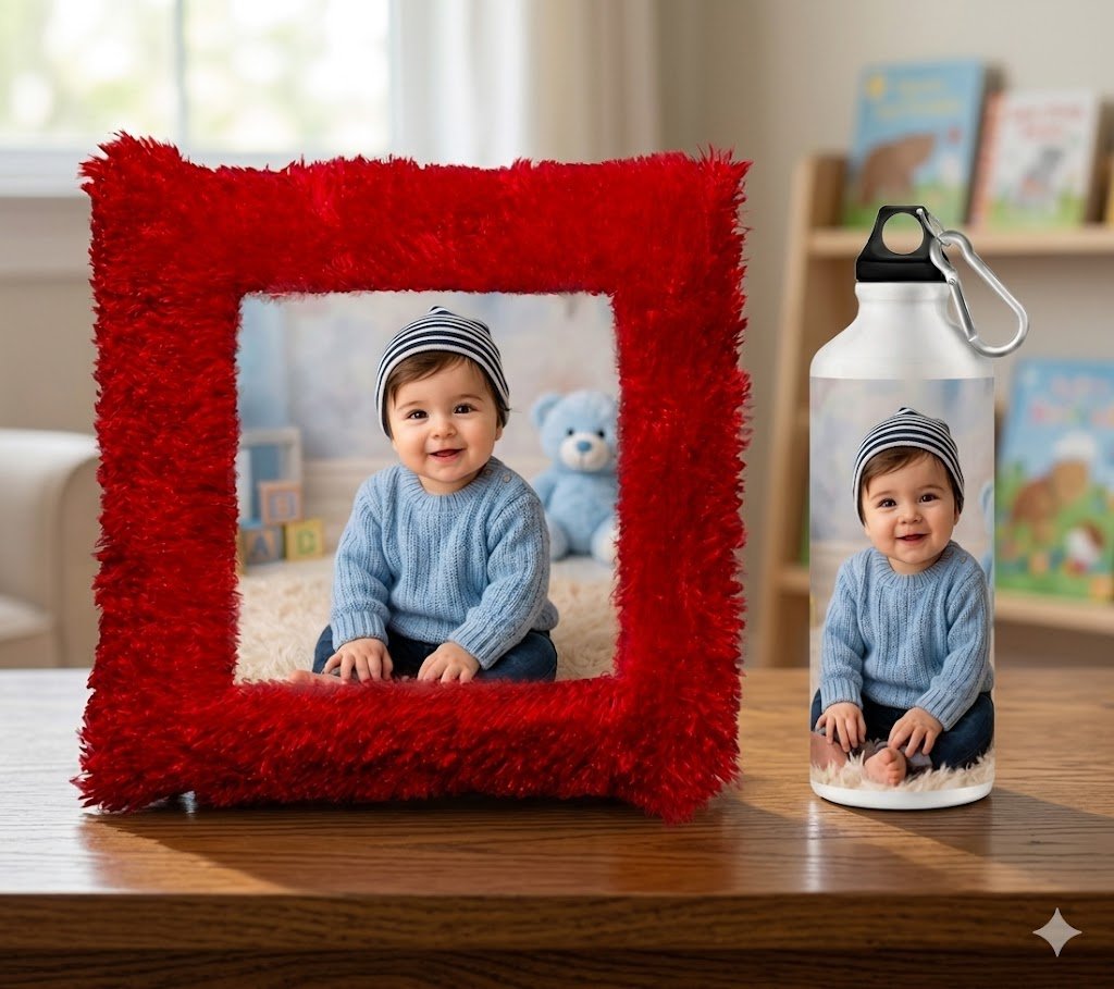 Customised Cushion with Sipper Bottle