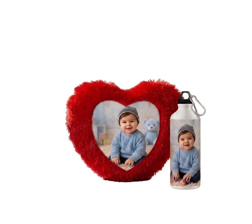 Customised Cushion & Sipper Bottle