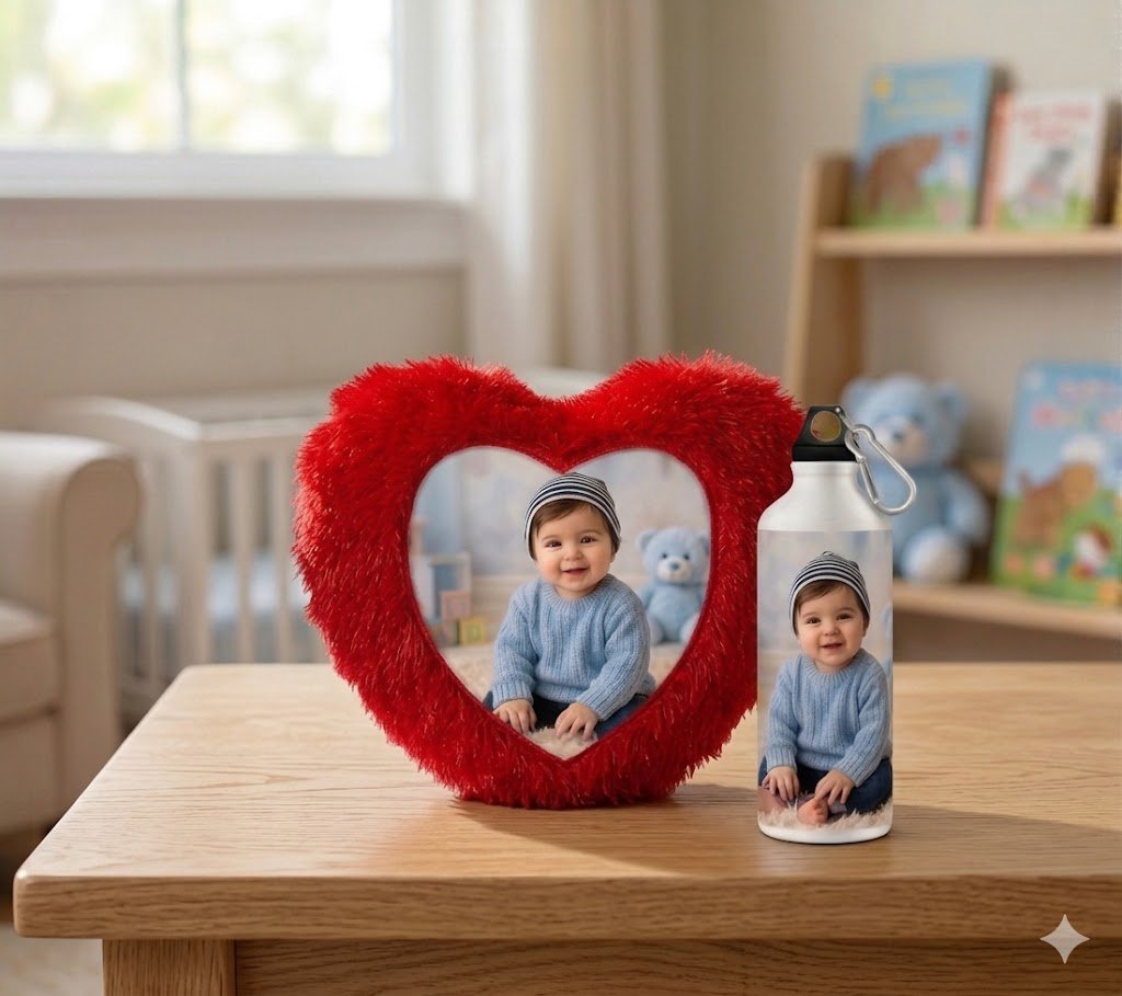 Customised Cushion & Sipper Bottle