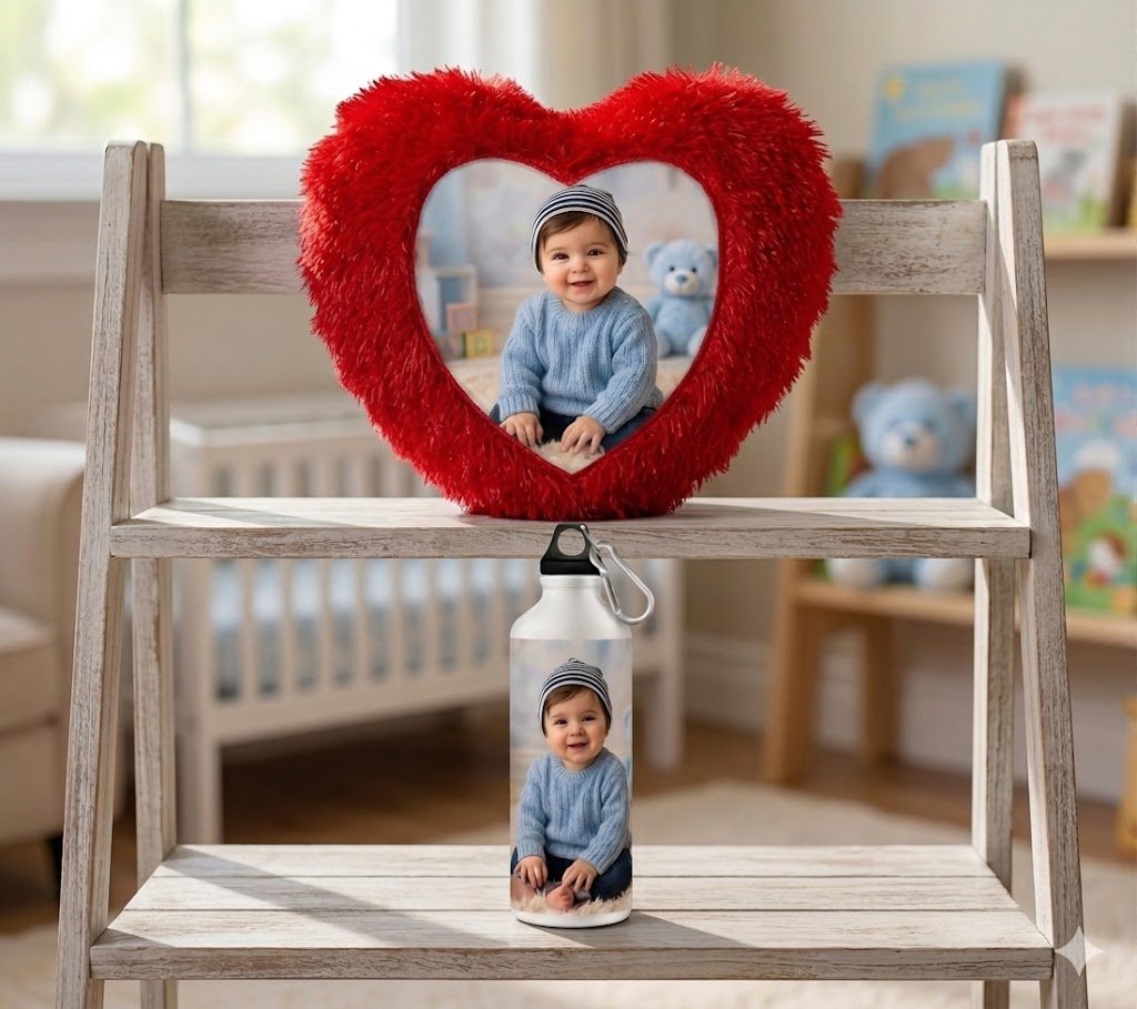 Customised Cushion & Sipper Bottle